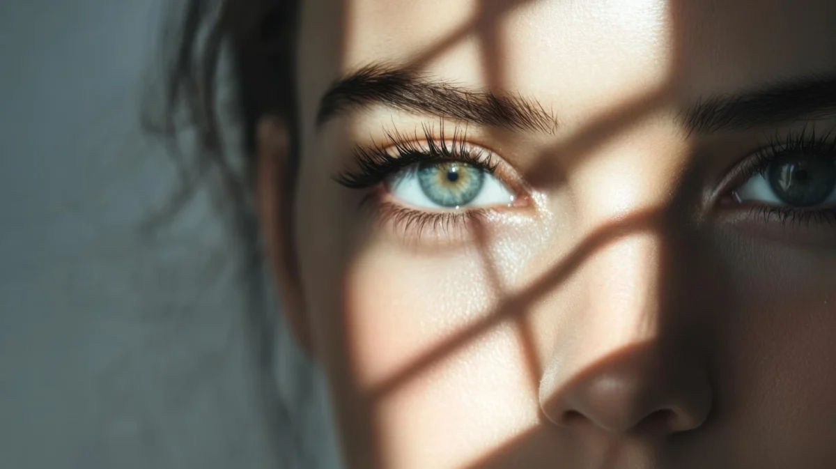 Close-up of a woman with smooth skin in natural light in a medical spa for skin care teratments.
