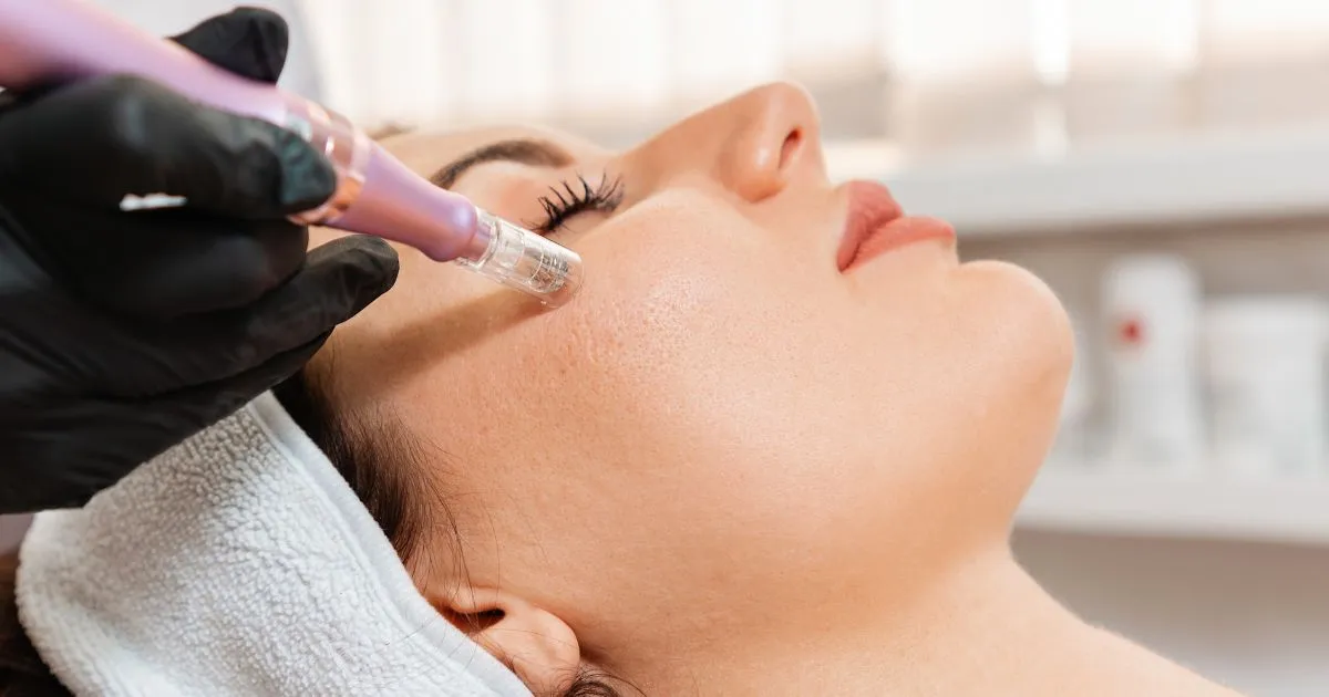Microneedling skin rejuvenation treatment for a patient in Sioux Falls, SD
